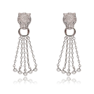 Picture of Copper or Brass Platinum Plated Dangle Earrings From Reliable Factory