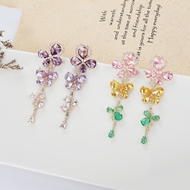 Picture of Featured Colorful Gold Plated Dangle Earrings with Full Guarantee