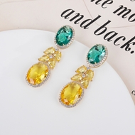 Picture of Funky Big Cubic Zirconia Dangle Earrings