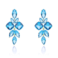 Picture of Best Cubic Zirconia Blue Dangle Earrings