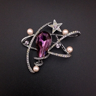 Show details for Shop Platinum Plated Purple Brooche in Flattering Style Show details for Shop Platinum Plated Purple Brooche in Flattering Style