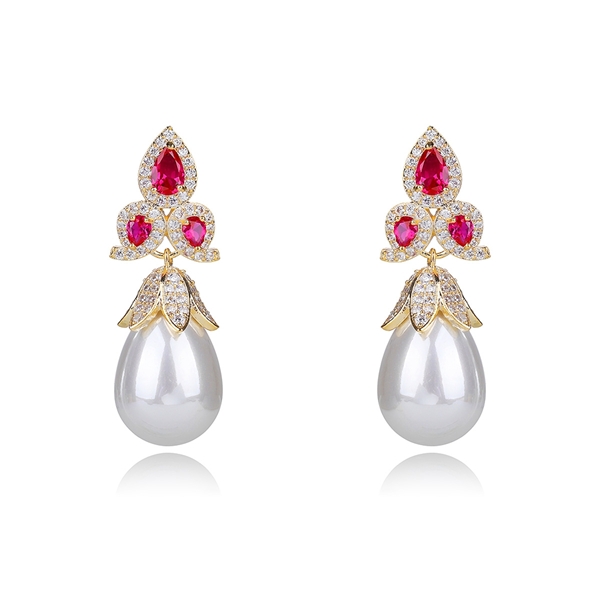 Picture of Irresistible Pink Gold Plated Dangle Earrings For Your Occasions