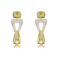 Picture of Fashion Cubic Zirconia Gold Plated Dangle Earrings