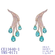 Picture of Famous Big Gold Plated Dangle Earrings