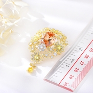 Picture of Fast Selling Gold Plated Cubic Zirconia Brooche at Unbeatable Price