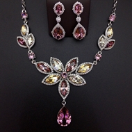 Show details for Inexpensive Platinum Plated Pink 2 Piece Jewelry Set from Reliable Manufacturer Show details for Inexpensive Platinum Plated Pink 2 Piece Jewelry Set from Reliable Manufacturer