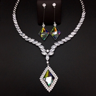 Show details for Reasonably Priced Platinum Plated Colorful 2 Piece Jewelry Set in Flattering Style Show details for Reasonably Priced Platinum Plated Colorful 2 Piece Jewelry Set in Flattering Style