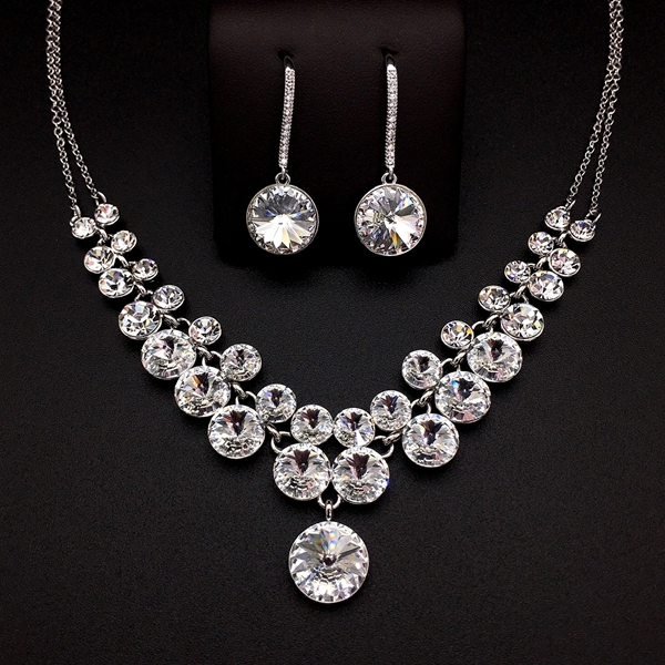 Picture of Pretty Swarovski Element Zinc Alloy 2 Piece Jewelry Set