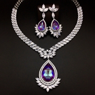 Show details for Beautiful Swarovski Element Purple 2 Piece Jewelry Set Show details for Beautiful Swarovski Element Purple 2 Piece Jewelry Set
