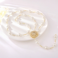 Show details for Trendy Gold Plated White Y Necklace with No-Risk Refund Show details for Trendy Gold Plated White Y Necklace with No-Risk Refund