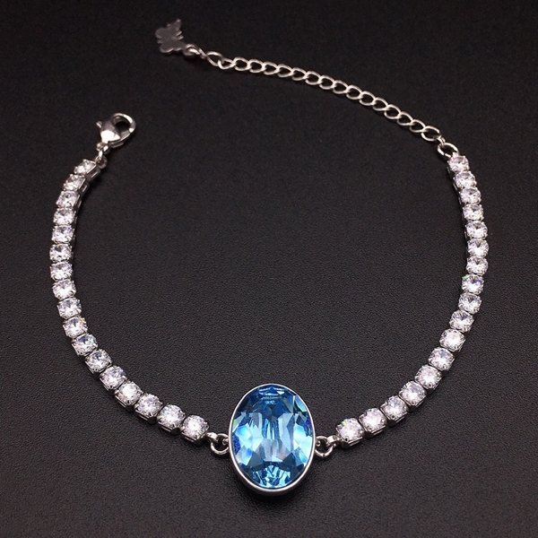 Picture of Bulk Platinum Plated Blue Fashion Bracelet Exclusive Online