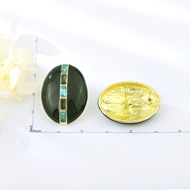 Picture of Unique Enamel Black Stud Earrings