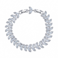 Picture of Reasonably Priced Platinum Plated Copper or Brass Fashion Bracelet from Reliable Manufacturer