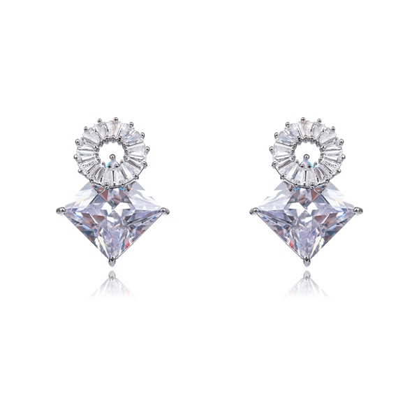 Picture of Luxury Platinum Plated Dangle Earrings with Fast Delivery