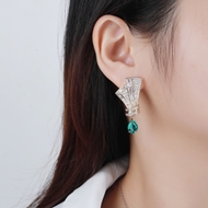 Picture of Trendy Gold Plated Big Dangle Earrings with No-Risk Refund