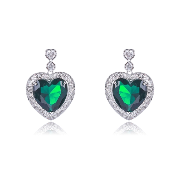 Picture of Fashionable Big Cubic Zirconia Dangle Earrings