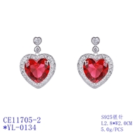 Picture of Need-Now Red Cubic Zirconia Dangle Earrings Exclusive Online