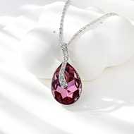 Show details for Impressive Purple Platinum Plated Pendant Necklace with Low MOQ Show details for Impressive Purple Platinum Plated Pendant Necklace with Low MOQ