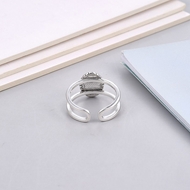 Picture of Sparkling Classic Platinum Plated Adjustable Ring