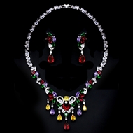 Show details for Copper or Brass Platinum Plated 2 Piece Jewelry Set in Exclusive Design Show details for Copper or Brass Platinum Plated 2 Piece Jewelry Set in Exclusive Design
