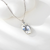 Show details for Fancy Small Platinum Plated Pendant Necklace Show details for Fancy Small Platinum Plated Pendant Necklace