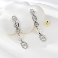 Show details for Copper or Brass Platinum Plated Dangle Earrings in Flattering Style Show details for Copper or Brass Platinum Plated Dangle Earrings in Flattering Style