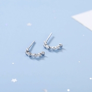 Picture of Cubic Zirconia Platinum Plated Stud Earrings for Her