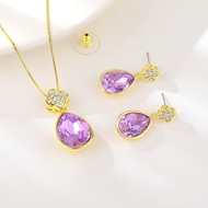 Picture of New Artificial Crystal Zinc Alloy 2 Piece Jewelry Set