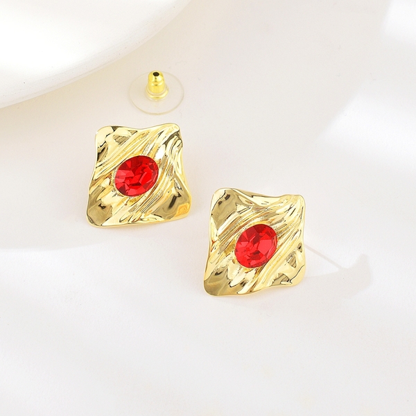 Picture of Bling Big Gold Plated Stud Earrings