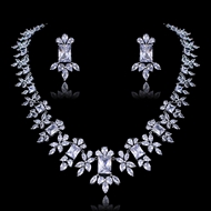 Show details for Affordable Platinum Plated Cubic Zirconia 2 Piece Jewelry Set Direct from Factory Show details for Affordable Platinum Plated Cubic Zirconia 2 Piece Jewelry Set Direct from Factory