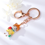 Show details for Bulk Rose Gold Plated Enamel Keychain in Exclusive Design