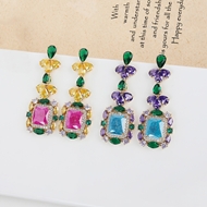 Picture of Top Cubic Zirconia Gold Plated Dangle Earrings