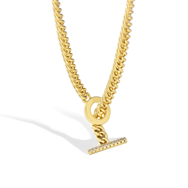 Picture of Funky Small Gold Plated Pendant Necklace