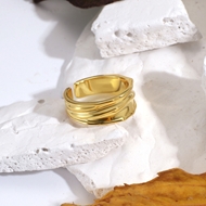 Picture of Sparkling Small Gold Plated Adjustable Ring