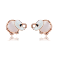 Picture of Low Price Rose Gold Plated White Stud Earrings from Trust-worthy Supplier