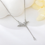 Show details for Delicate Platinum Plated Pendant Necklace of Original Design Show details for Delicate Platinum Plated Pendant Necklace of Original Design