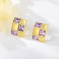 Picture of Sparkling Small Gold Plated Stud Earrings