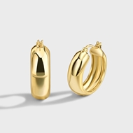 Picture of New Season Gold Plated Copper or Brass Small Hoop Earrings with SGS/ISO Certification