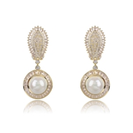 Picture of Stylish Big White Dangle Earrings