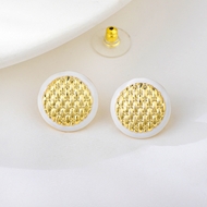 Show details for Delicate Enamel Copper or Brass Big Stud Earrings