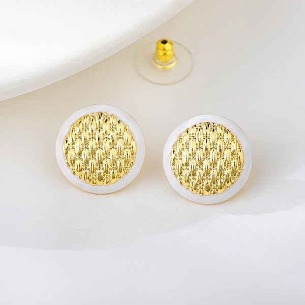 Picture of Delicate Enamel Copper or Brass Big Stud Earrings