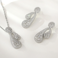 Show details for Designer Platinum Plated Medium 2 Piece Jewelry Set with No-Risk Return Show details for Designer Platinum Plated Medium 2 Piece Jewelry Set with No-Risk Return