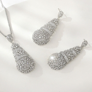 Show details for Inexpensive Platinum Plated Luxury 2 Piece Jewelry Set from Reliable Manufacturer Show details for Inexpensive Platinum Plated Luxury 2 Piece Jewelry Set from Reliable Manufacturer