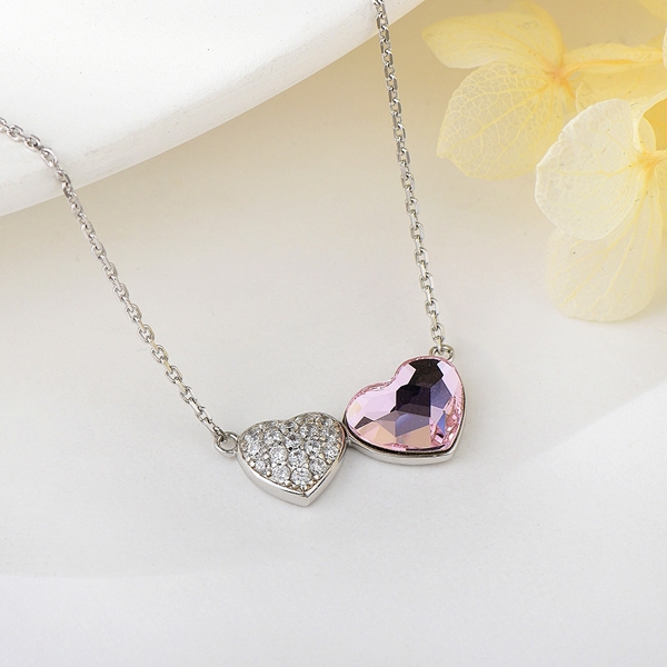 Picture of Love & Heart 925 Sterling Silver Pendant Necklace with Fast Delivery