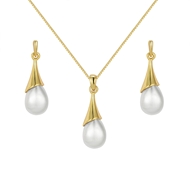 Show details for Gold Plated White 2 Piece Jewelry Set Online Only Show details for Gold Plated White 2 Piece Jewelry Set Online Only