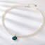 Show details for Trendy Green Zinc Alloy Pendant Necklace with No-Risk Refund