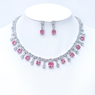 Show details for Low Price Platinum Plated Pink 2 Piece Jewelry Set from Trust-worthy Supplier Show details for Low Price Platinum Plated Pink 2 Piece Jewelry Set from Trust-worthy Supplier