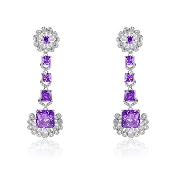 Picture of Hypoallergenic Platinum Plated Luxury Dangle Earrings with Easy Return