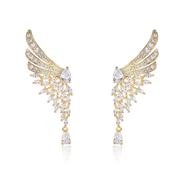 Picture of Bulk Gold Plated Wing Dangle Earrings Exclusive Online