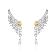 Picture of Most Popular Cubic Zirconia Yellow Dangle Earrings